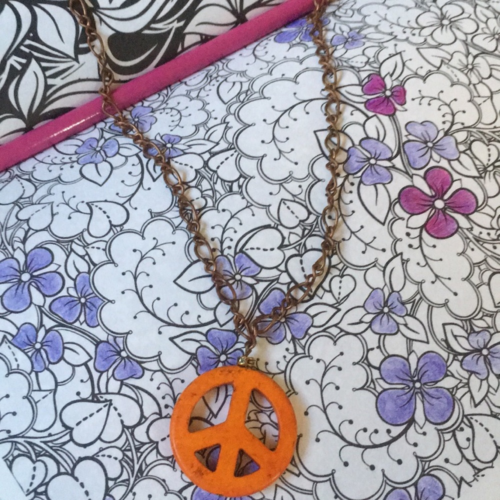 Orange peace necklace 🧡